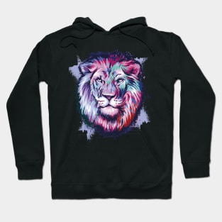 Lion Head in Beautiful Colorful Grunge Style Hoodie